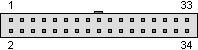 34 pin IDC female connector diagram